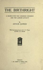 Cover of: The birthright by Arthur Hawkes