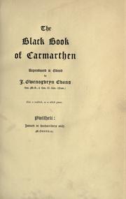 Cover of: The Black book of Carmarthen