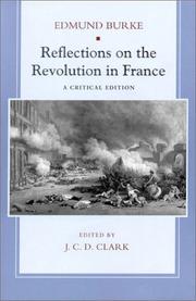 Cover of: Reflections on the Revolution in France: A Critical Edition