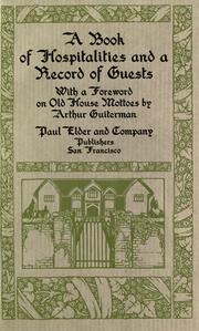 Cover of: book of hospitalities and a record of guests: with a foreword on old house mottoes