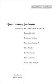Cover of: Questioning Judaism: Interviews by Elisabeth Weber (Cultural Memory in the Present)
