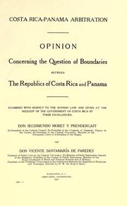 Cover of: Costa Rica-Panama arbitration. by Segismundo Moret y Prendergast, Segismundo Moret y Prendergast