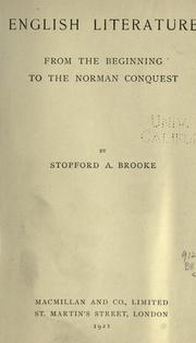 Cover of: English literature by Brooke, Stopford Augustus