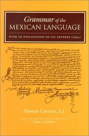 Cover of: Grammar of the Mexican language by Horacio Carochi