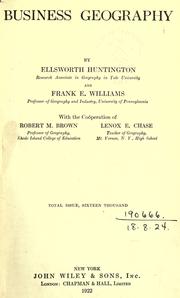 Cover of: Business geography by Huntington, Ellsworth