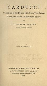 Cover of: Carducci