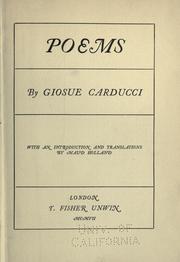 Cover of: Poems. by Giosuè Carducci