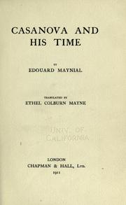 Cover of: Casanova and his time
