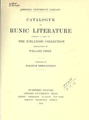 Catalogue of Runic literature by Cornell University. Libraries.