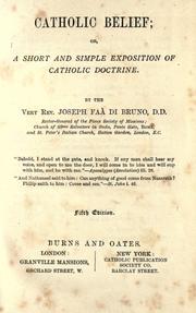 Catholic Belief by Joseph Faà Di Bruno, L. A. Lambert