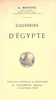 Cover of: Causeries d'Égypte by Gaston Maspero