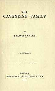 Cover of: The Cavendish family. | Bickley, Francis Lawrence