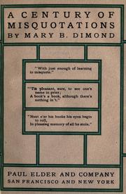 Cover of: A century of misquotations by Mary B. Dimond