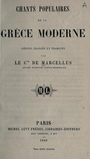 Cover of: Chants populaires de la Grèce moderne, réunis, classés et traduits.