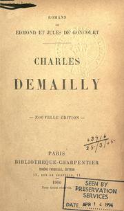 Charles Demailly by Edmond de Goncourt, Francoise Cestor, Jean-Didier Wagneur