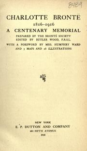 Cover of: Charlotte Bronte, 1816-1916 by Brontë Society