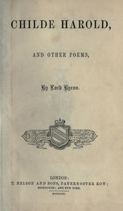 Cover of: Childe Harold and other poems.