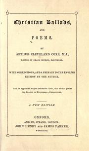 Cover of: Christian ballads and poems ... by A. Cleveland Coxe