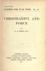 Cover of: Christianity and force