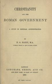 Cover of: Christianity and the Roman government by Ernest George Hardy