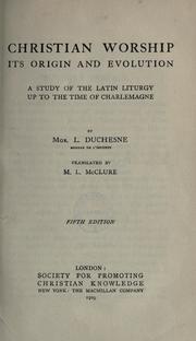 Cover of: Christian worship by Louis Duchesne
