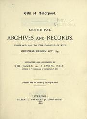 Cover of: City of Liverpool by J. Allanson Picton