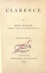 Cover of: Clarence by Bret Harte