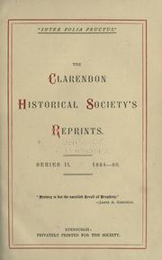 The Clarendon historical society's reprints by Clarendon Historical Society, Edinburgh.