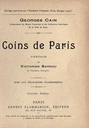 Cover of: Coins de Paris. by Cain, Georges