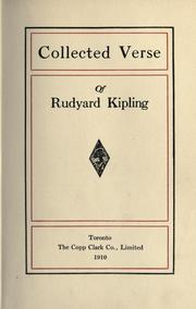 Cover of: Collected verse of Rudyard Kipling. by Rudyard Kipling