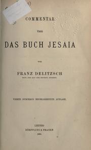 Cover of: Commentar über das Buch Jesaia.
