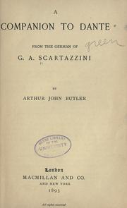 Cover of: A companion to Dante by Giovanni Andrea Scartazzini