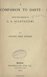 Cover of: A companion to Dante