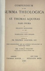 Cover of: Compendium of the Summa Theologica of St. Thomas Aquinas: pars prima