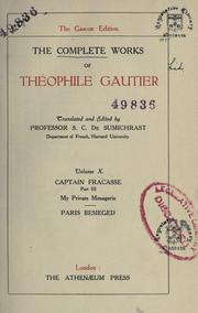 Cover of: The complete works of Théophile Gautier by Théophile Gautier, Théophile Gautier