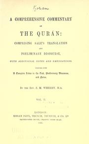 Cover of: A comprehensive commentary on the Qurán: comprising Sale's translation and preliminary discourse, with additional notes and emendations; together with a complete index to the text, preliminary discourse, and notes