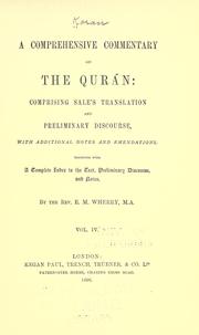 Cover of: A comprehensive commentary on the Qurán by by E. M. Wherry.