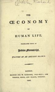 Cover of: The conomy of human life by Robert Dodsley