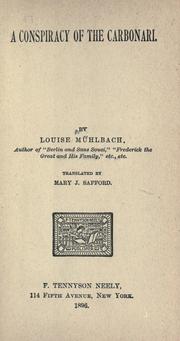 Cover of: A conspiracy of the Carbonari
