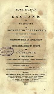 The Constitution Of England Or An Account Of The English Government 1810 Edition Open Library