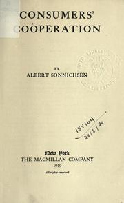 Cover of: Consumers' coöperation.
