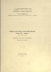 Cover of: A contribution to Samoan somatology