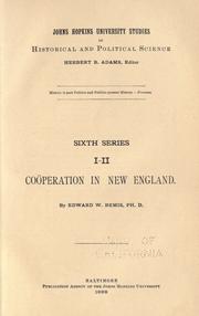 Cover of: Coöperation in New England.