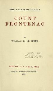 Cover of: Count Frontenac