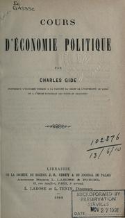 Cover of: Cours d'économie politique