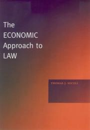 Cover of: The economic approach to law by Thomas J. Miceli