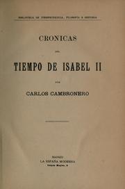 Cover of: Crónicas del tiempo de Isabel II.