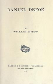Cover of: Daniel Defoe. by William Minto
