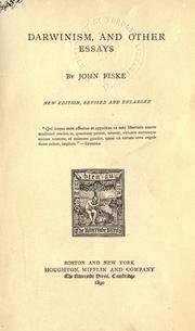 Cover of: Darwinism, and other essays. by John Fiske