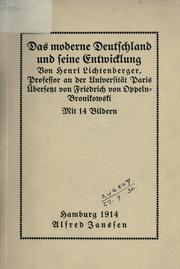 Cover of: moderne Deutschland und seine Entwicklung.